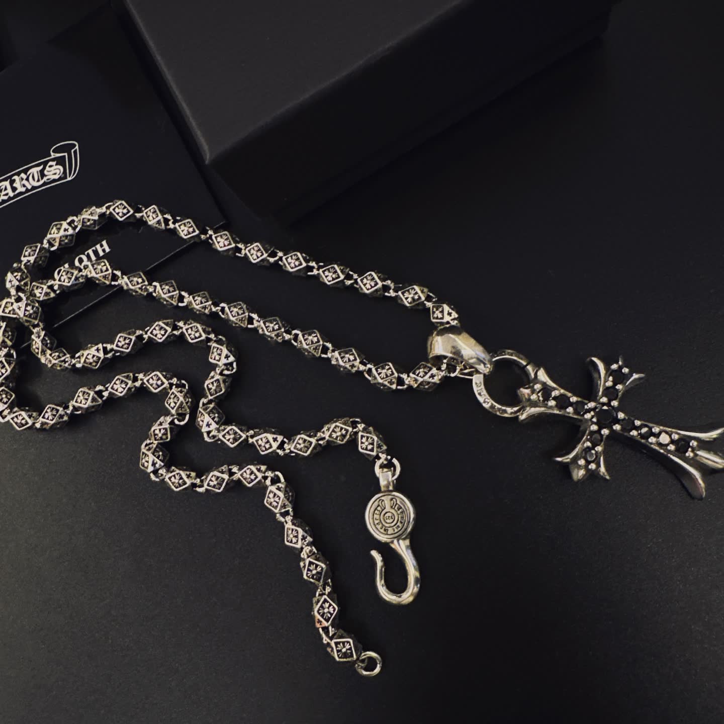 Chrome Hearts Silver Cross Pendant Necklace